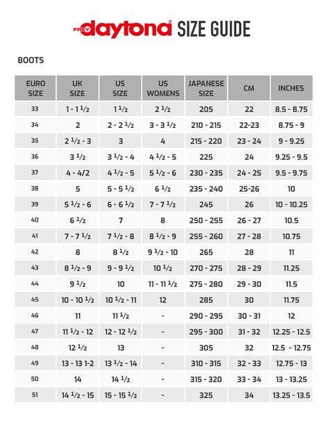 daytona boots usa|daytona motorcycle boots size chart.